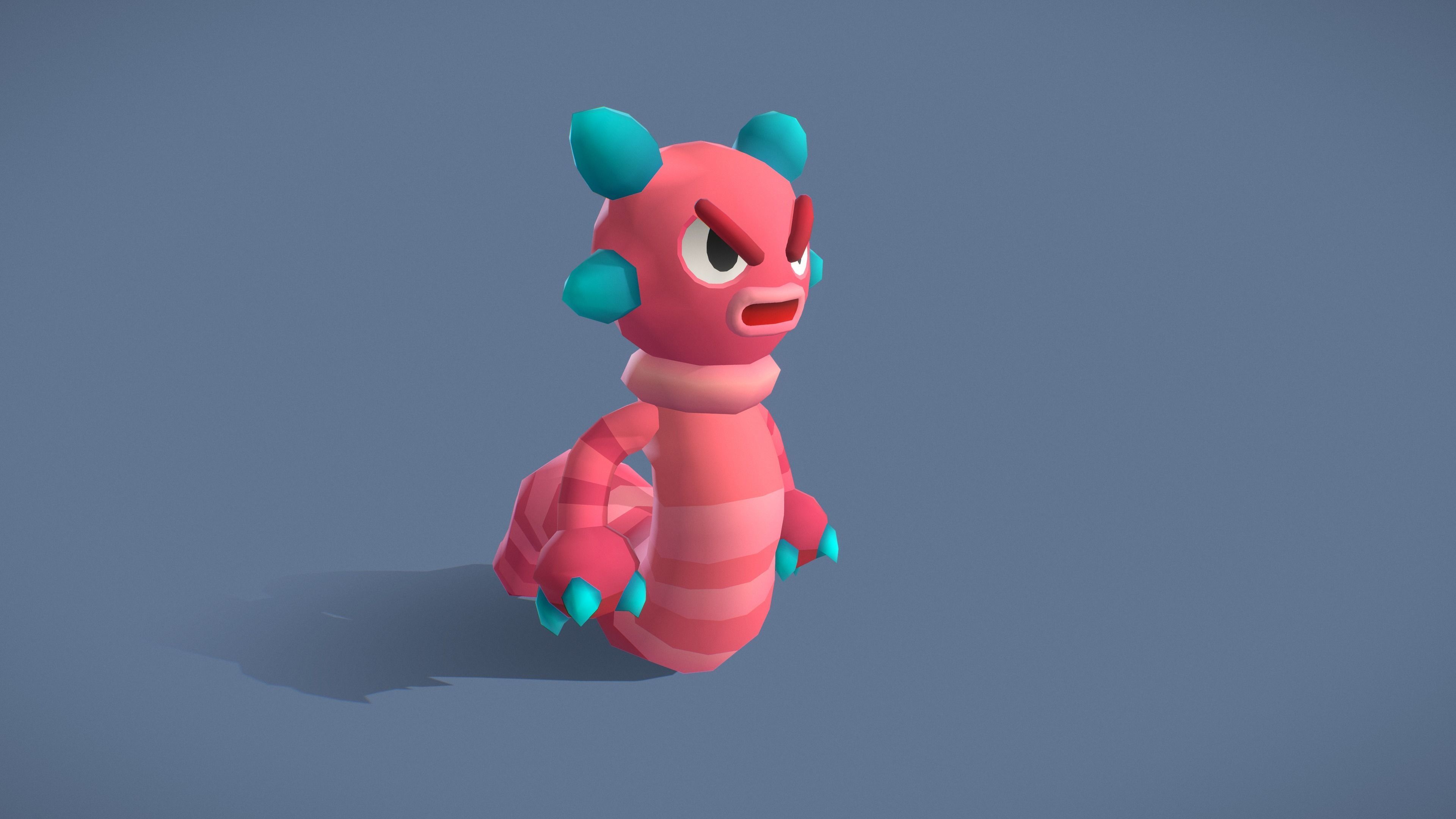 Cartoon Characters - Evolution Worm Warriors Low-poly 3D model_20