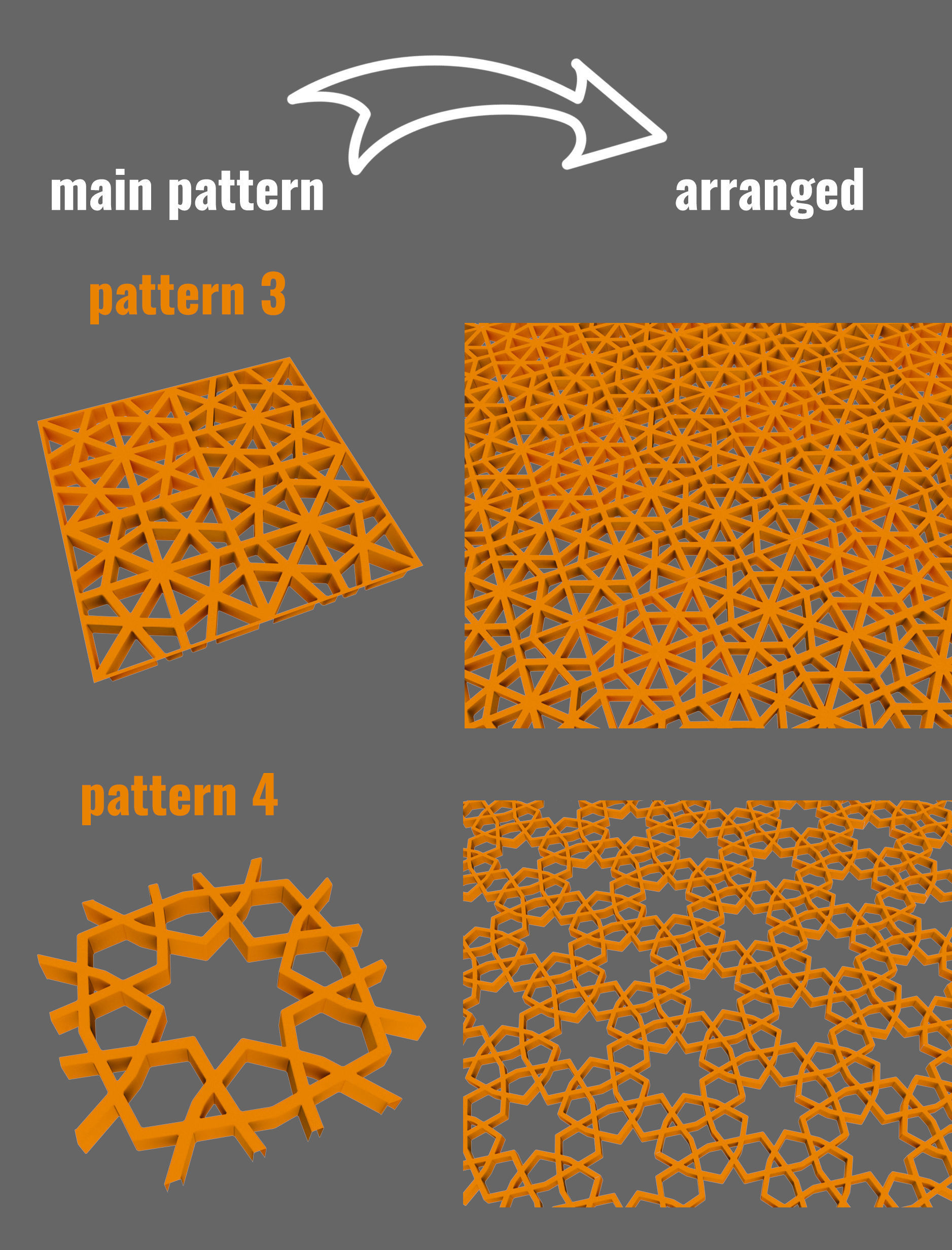 10 tileable persian patterns 3D model_2