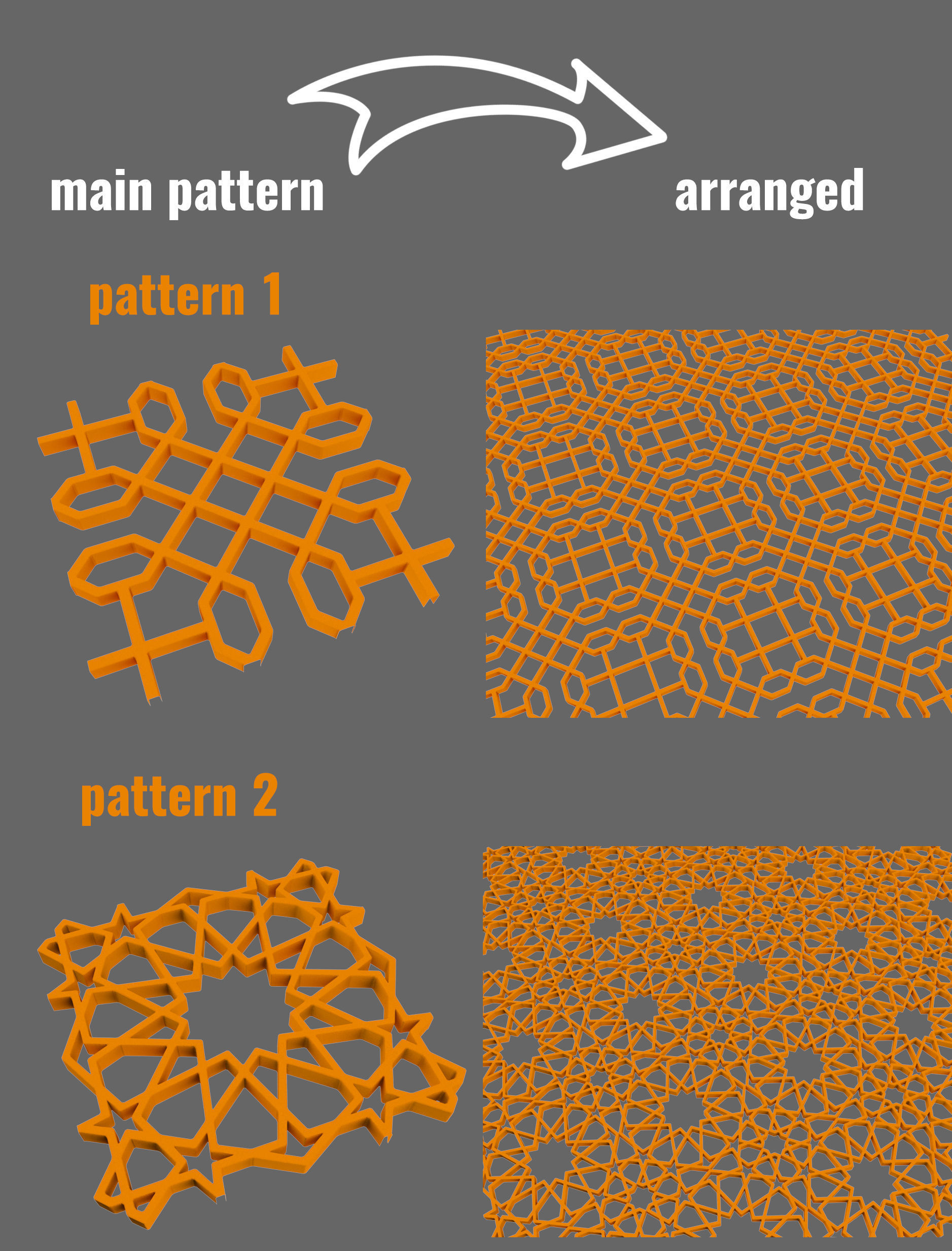 10 tileable persian patterns 3D model_1