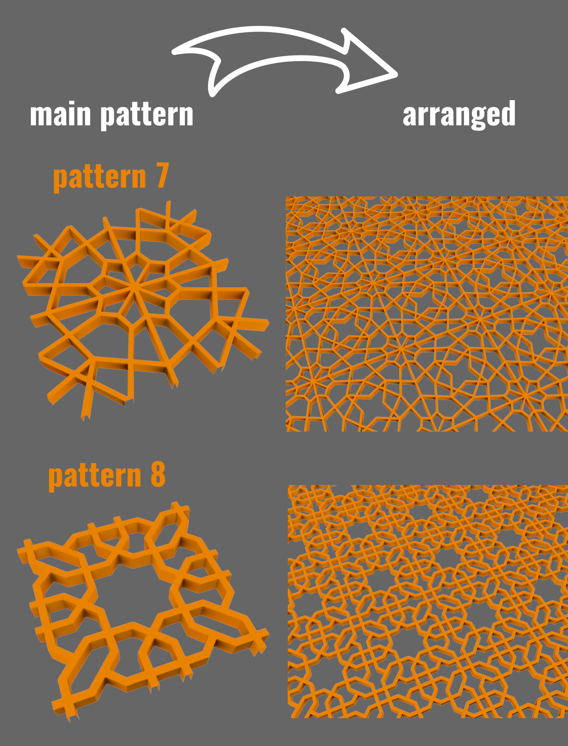 10 tileable persian patterns 3D model_4