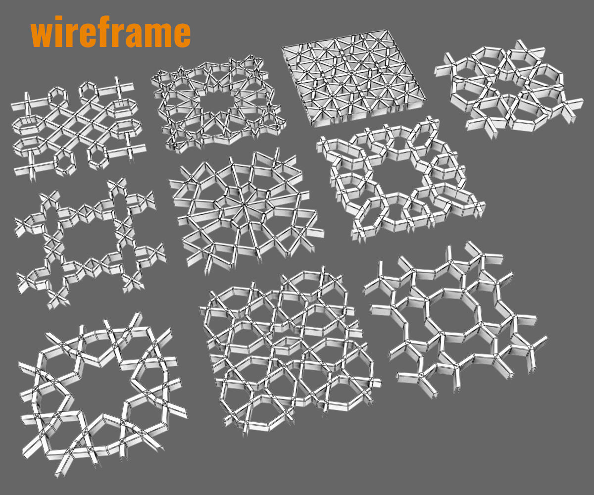 10 tileable persian patterns 3D model_7