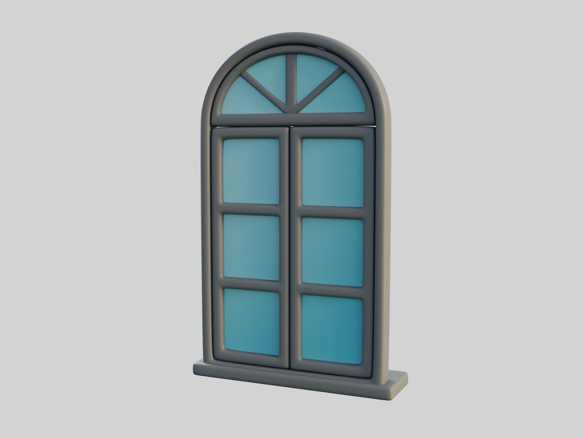 Cartoon Window 16a 3D model_4