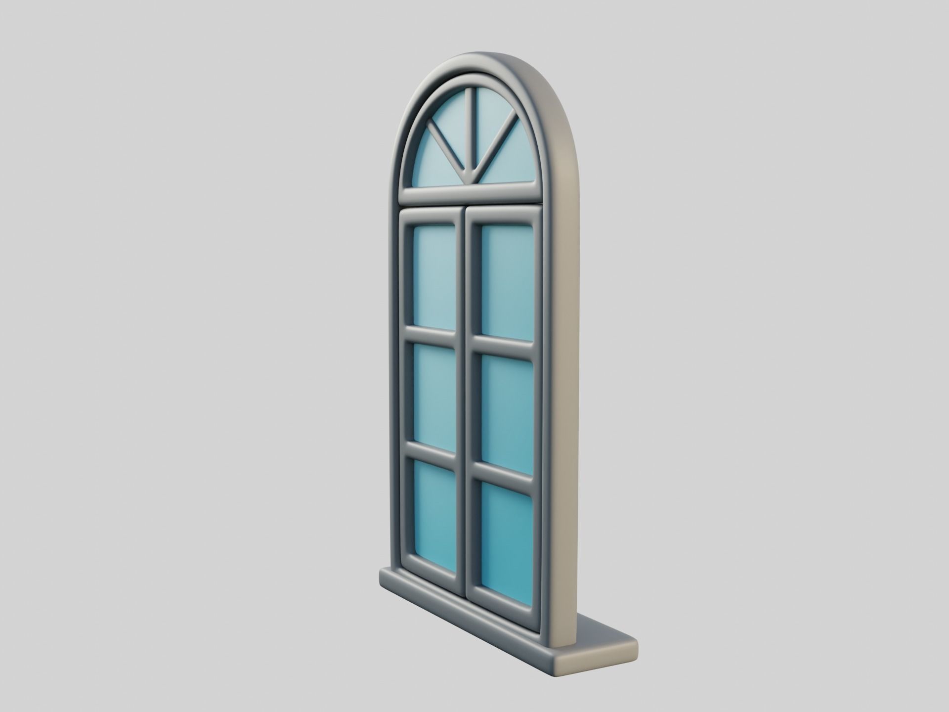 Cartoon Window 16a 3D model_3