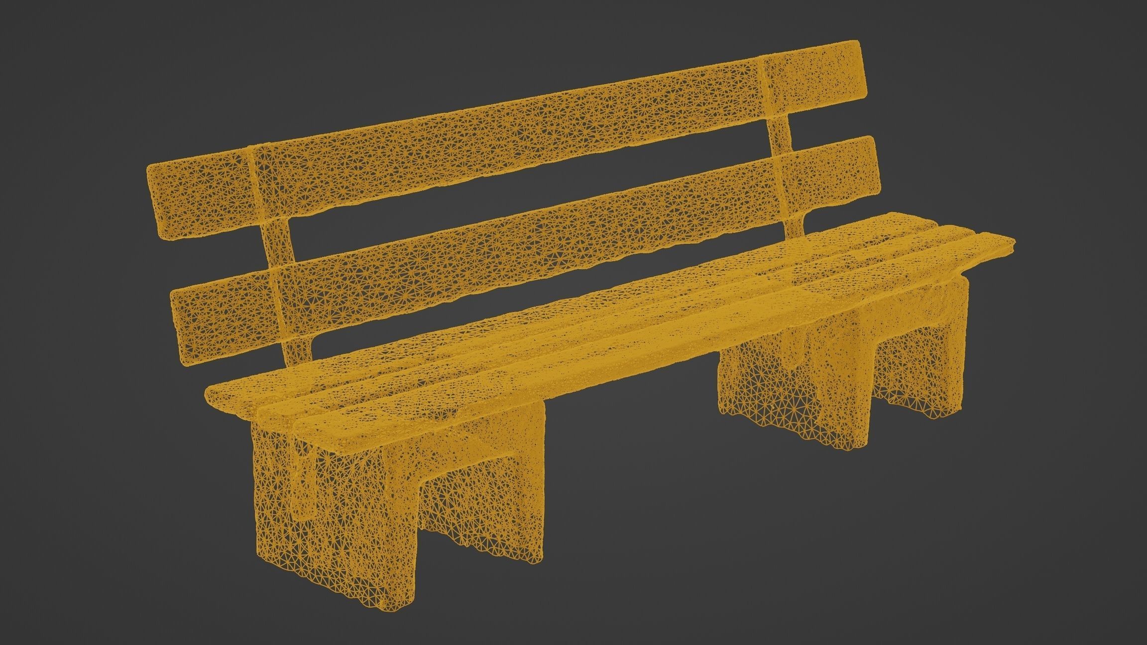 Low-Poly Scanned Park Bench Low-poly 3D model_1
