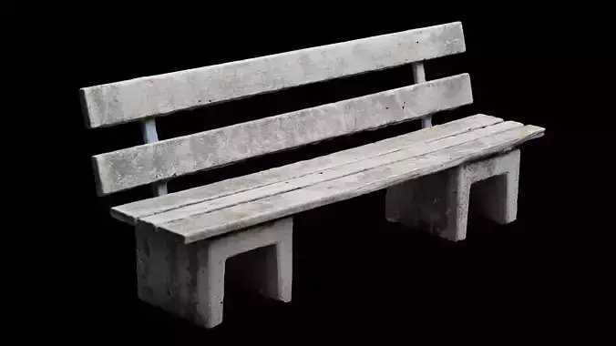 Low-Poly Scanned Park Bench