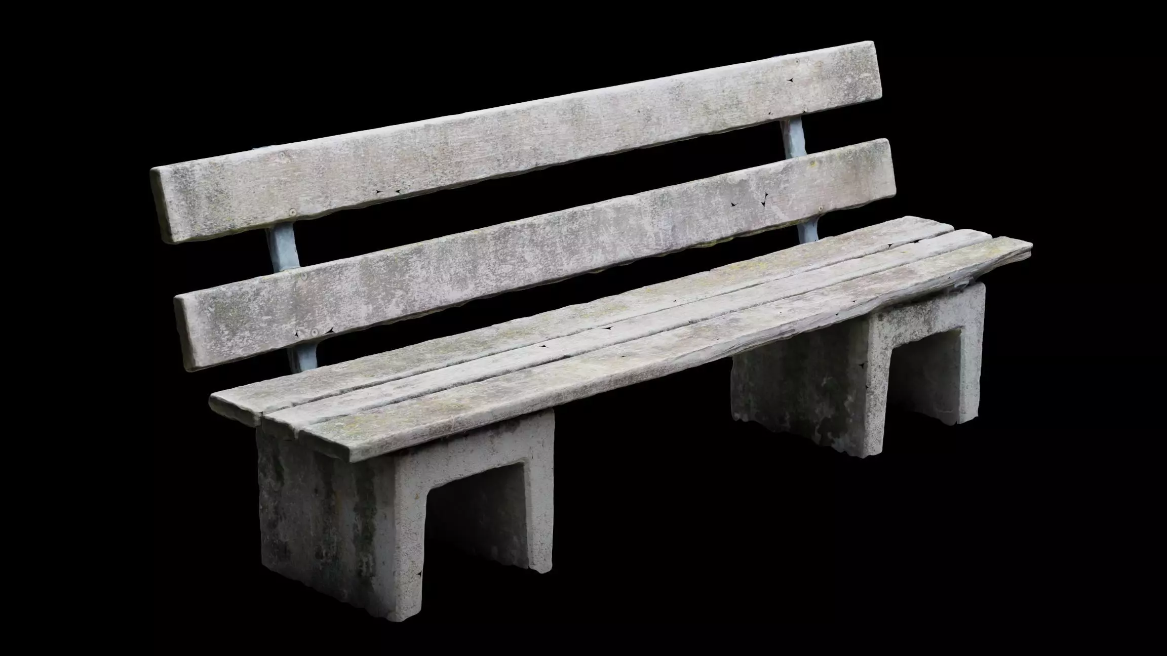 Low-Poly Scanned Park Bench Low-poly 3D model_0