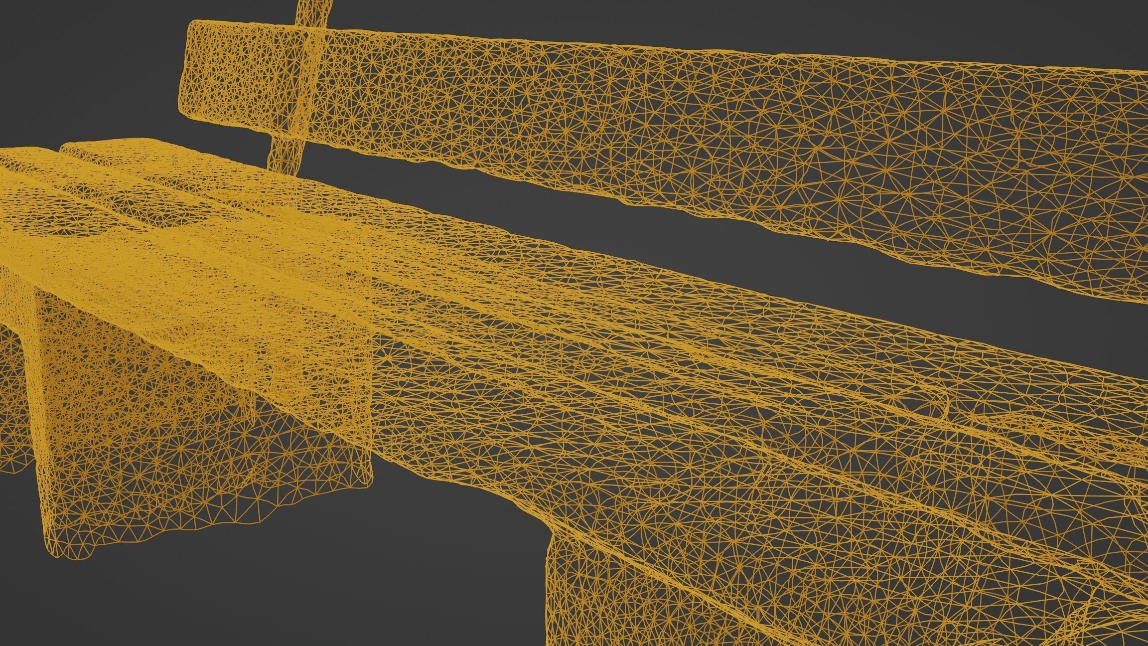 Low-Poly Scanned Park Bench Low-poly 3D model_3