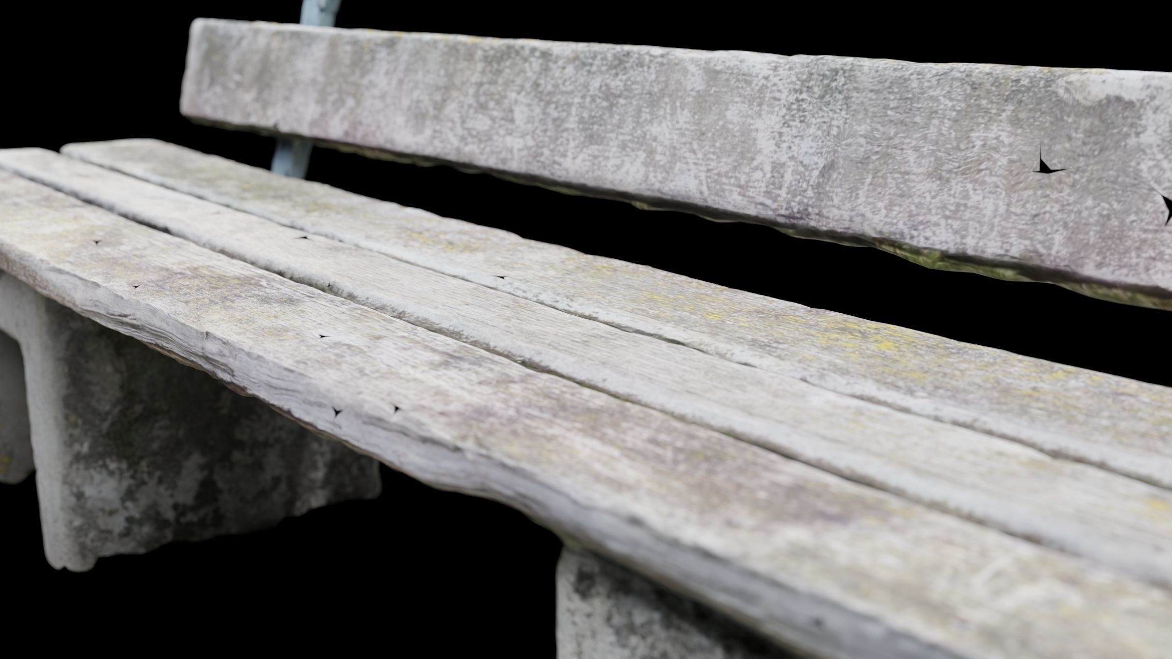 Low-Poly Scanned Park Bench Low-poly 3D model_2