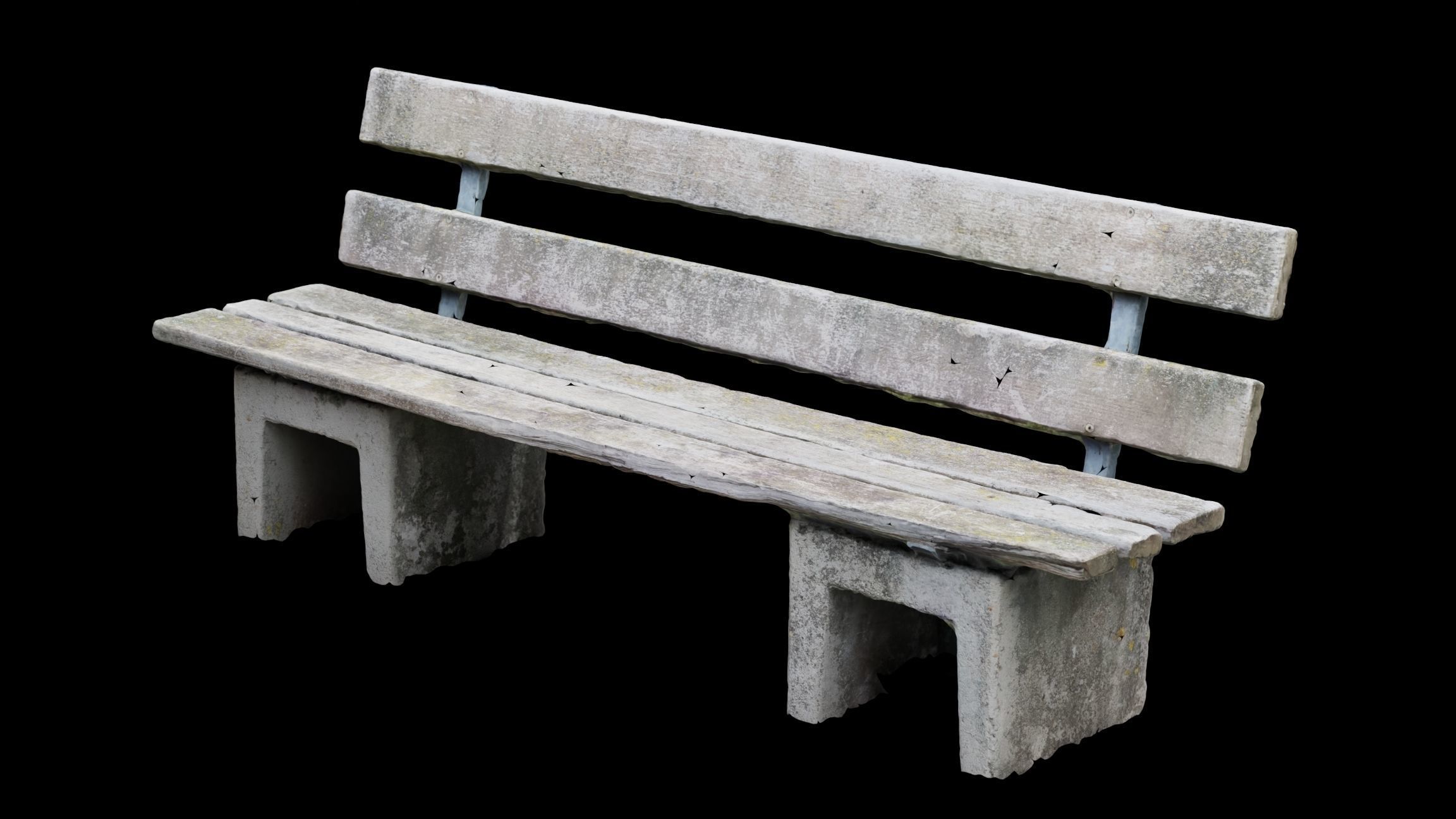 Low-Poly Scanned Park Bench Low-poly 3D model_4