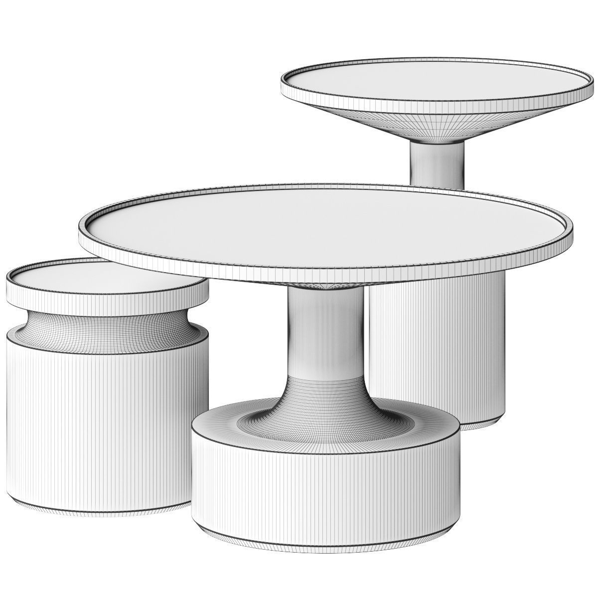 BLU DOT Turn Coffee Side Set Tables 3D model_2