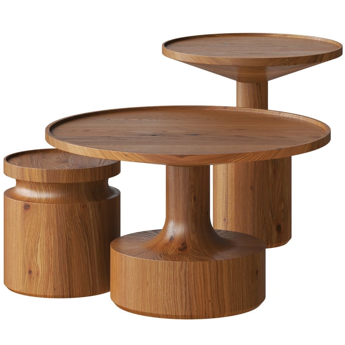 BLU DOT Turn Coffee Side Set Tables 3D model_1