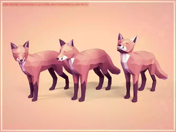 LowPoly Cartoon Red Fox