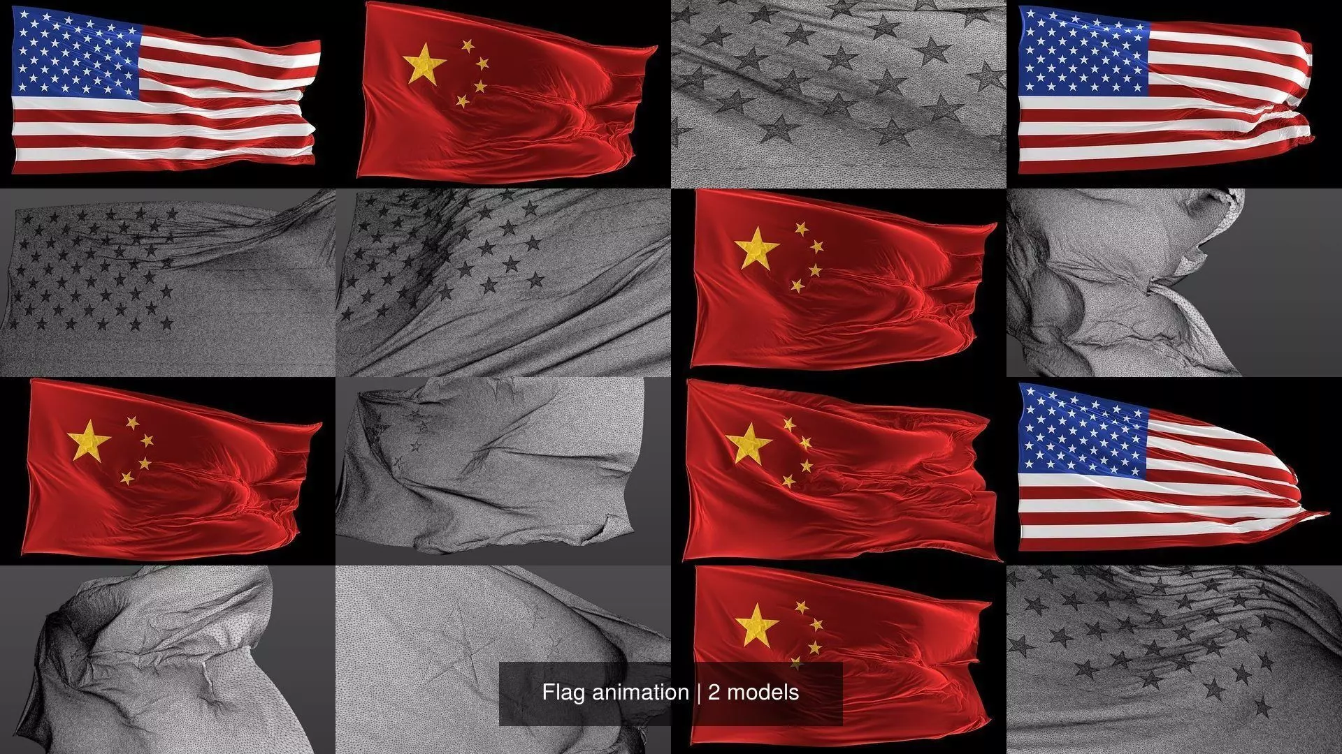 Flag animation 3D Model Collection_0