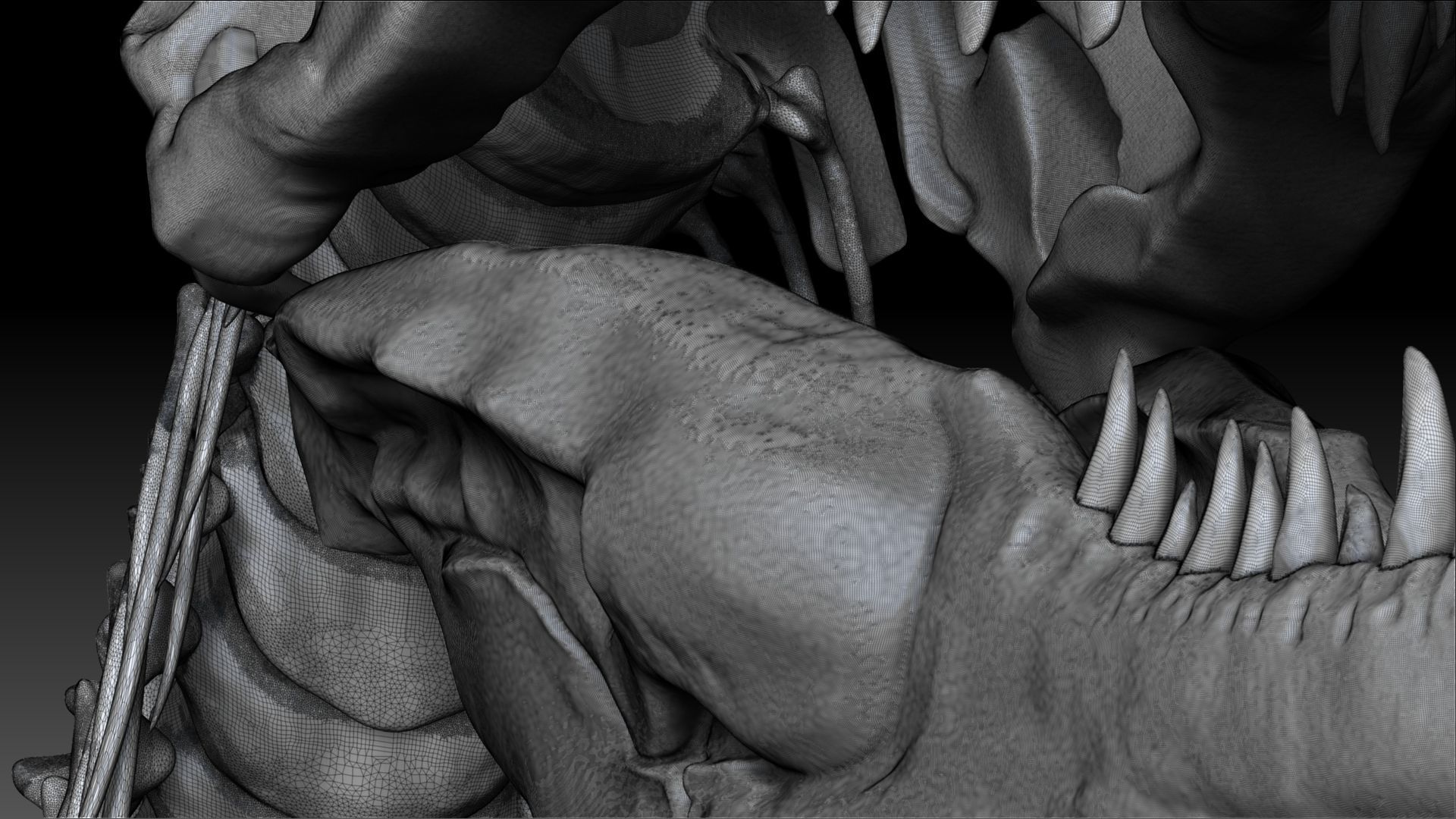 Dinosaur Tarbosaurus Bataar Full Set  3D model_23