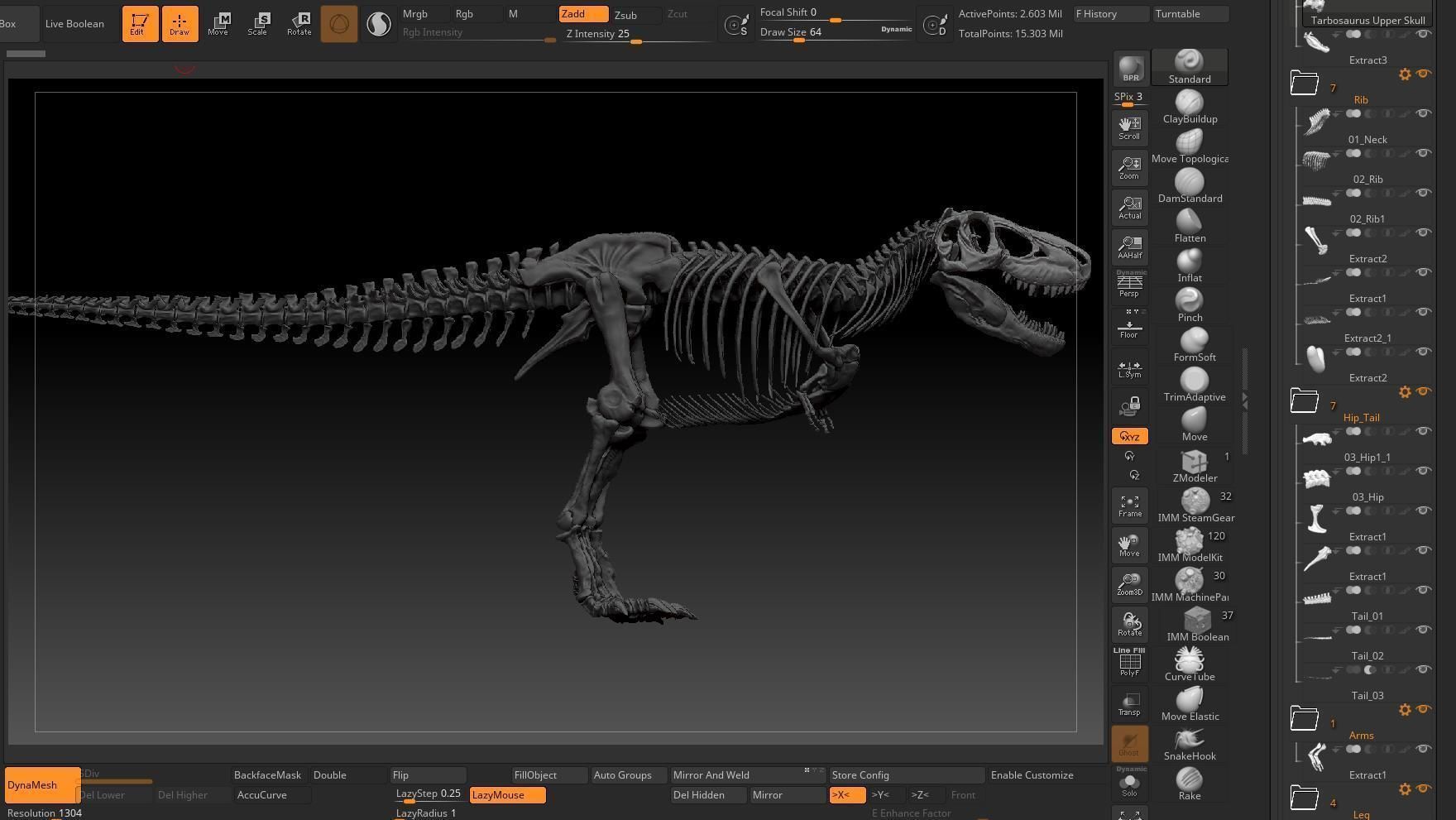 Dinosaur Tarbosaurus Bataar Full Set  3D model_6