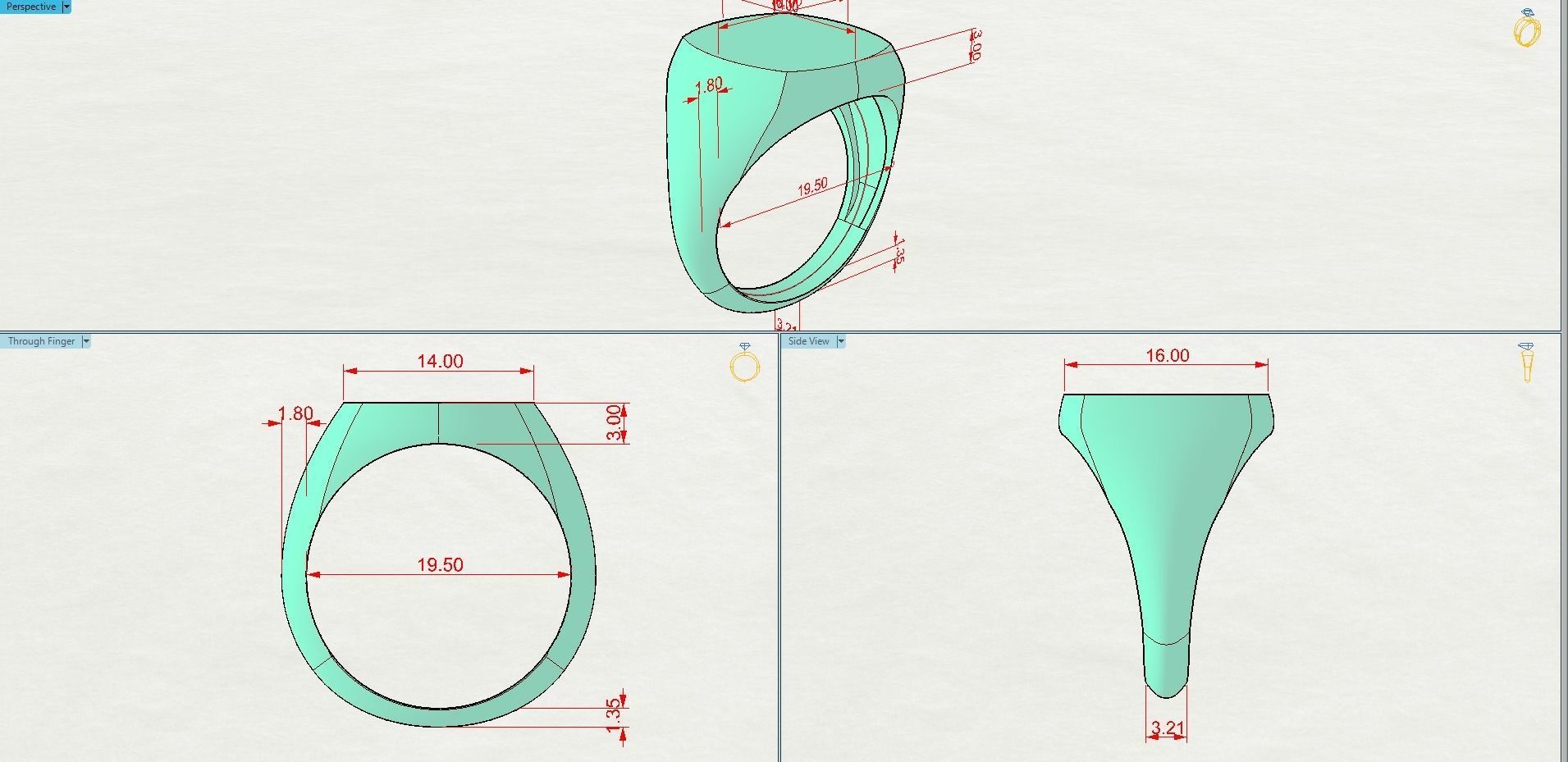 man ring 3D print model_3