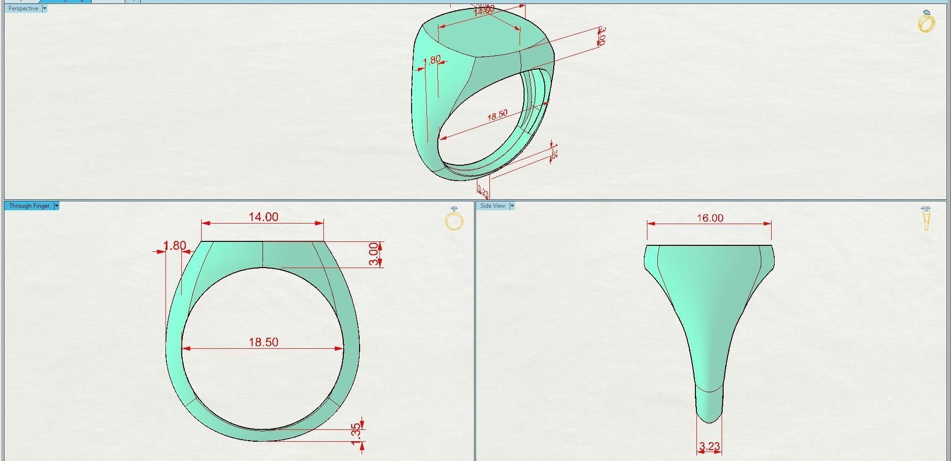 man ring 3D print model_2