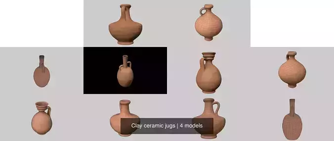 Clay ceramic jugs