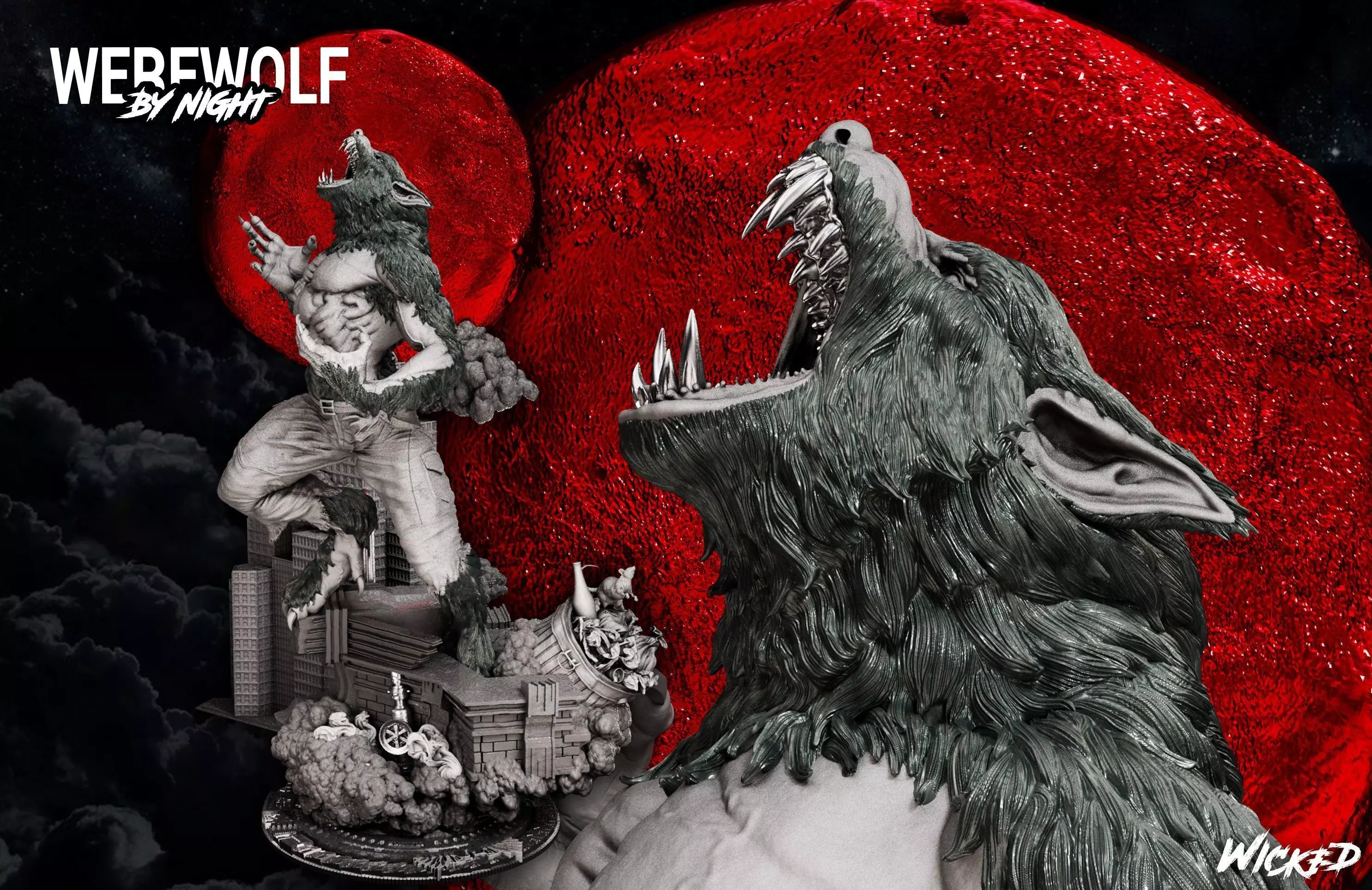 Wicked Marvel Werewolf Sculpture 3D print model  3D print model_0