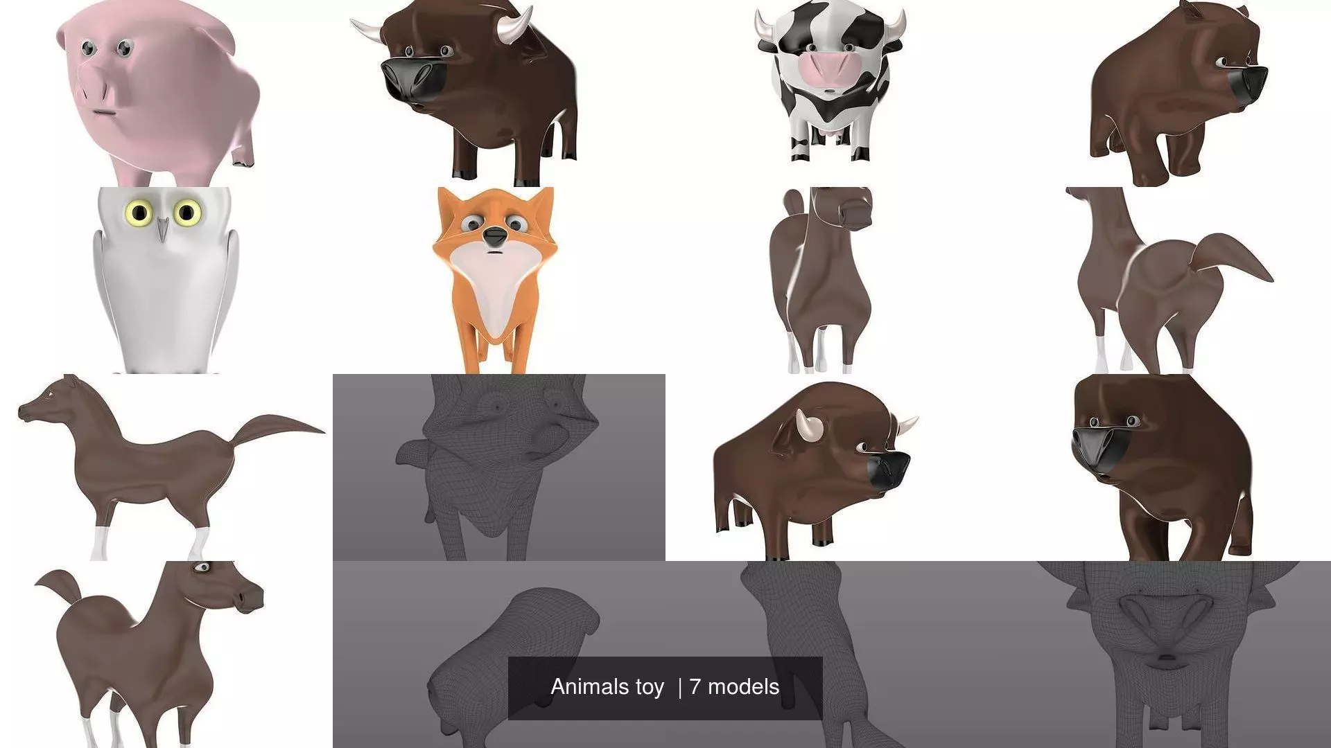 Animals toy  3D Model Collection_0