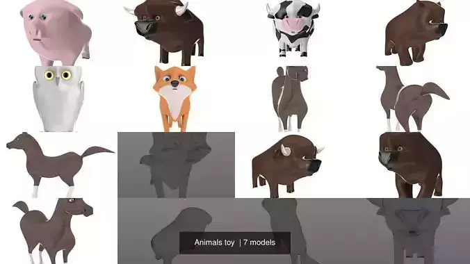 Animals toy  3D Model Collection