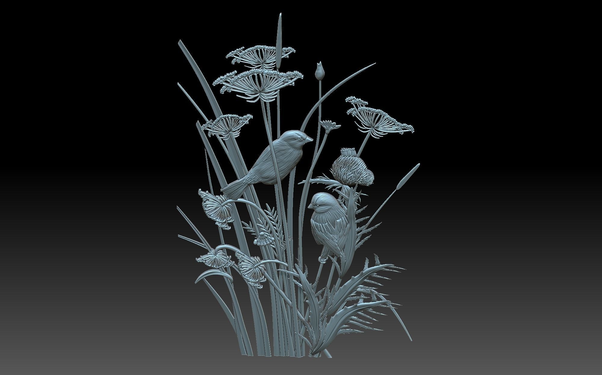 Birds long pole 3D print model_9