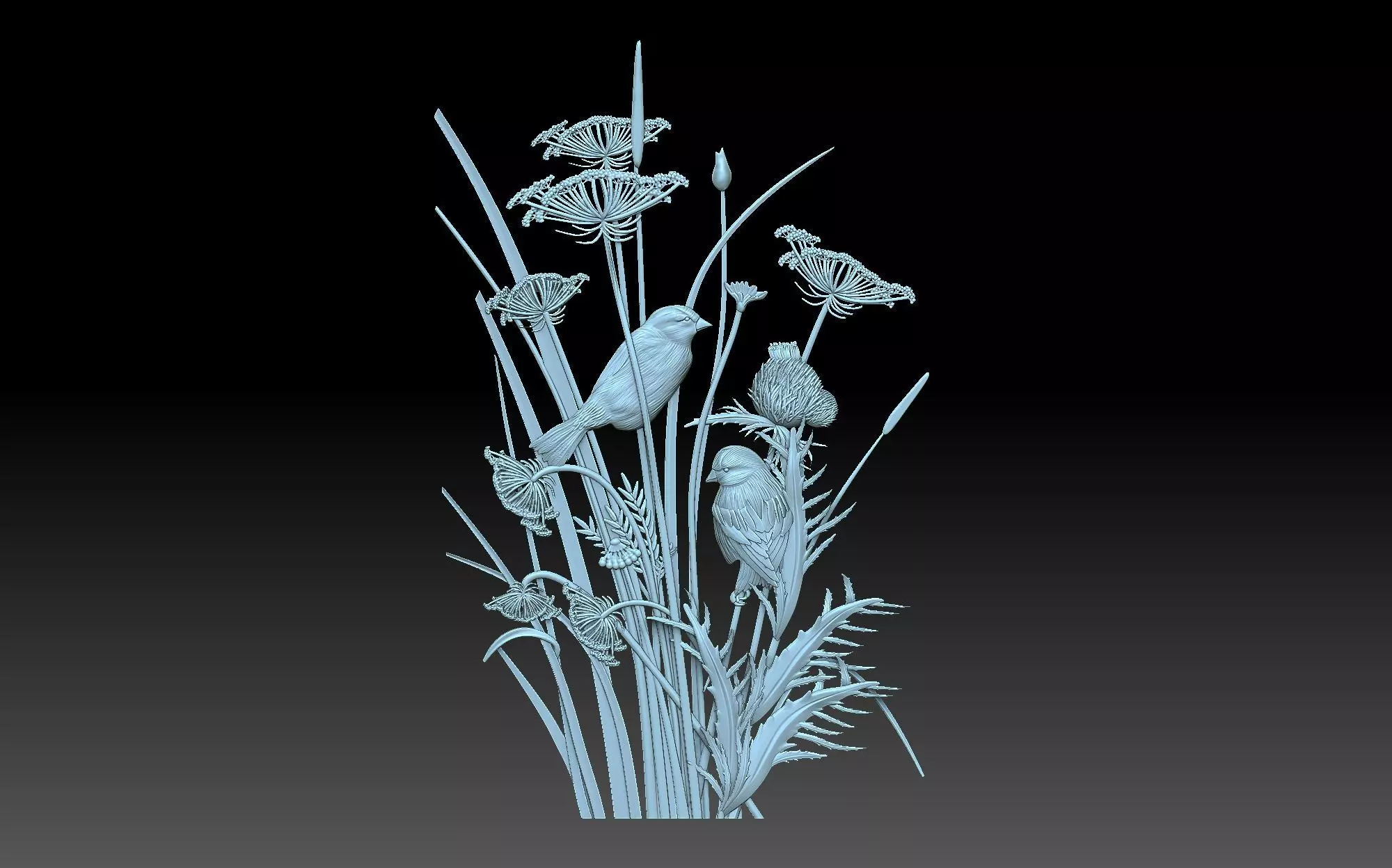 Birds long pole 3D print model_0