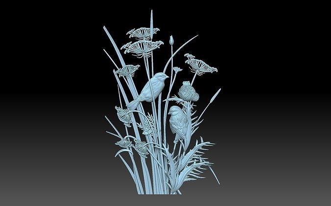 Birds long pole 3D print model