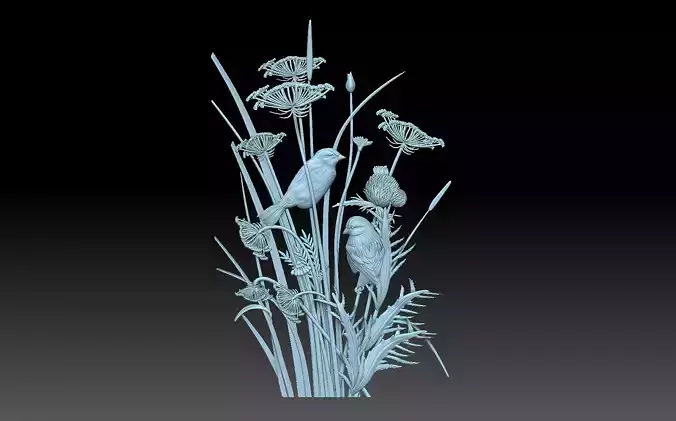 Birds long pole 3D print model