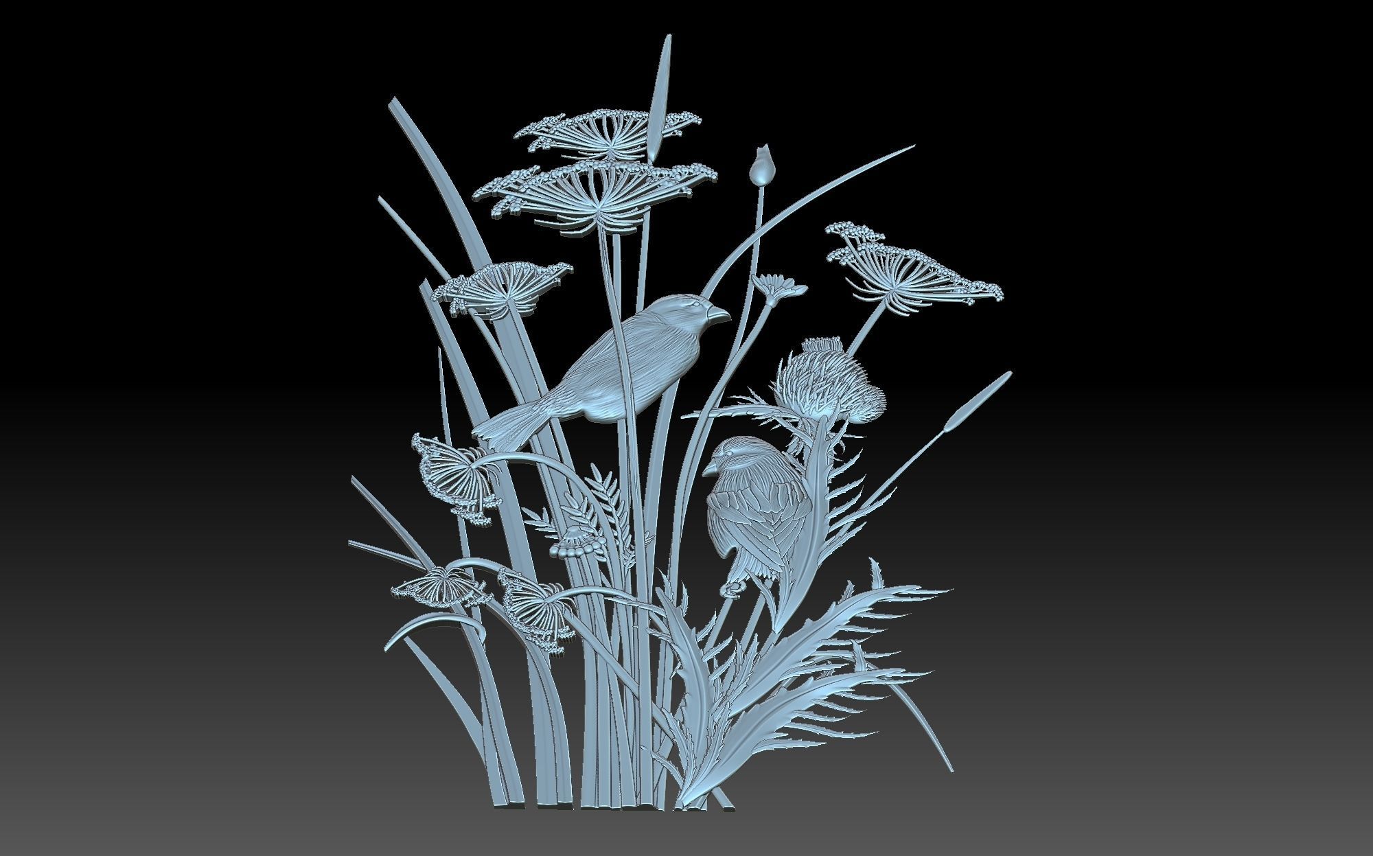 Birds long pole 3D print model_8