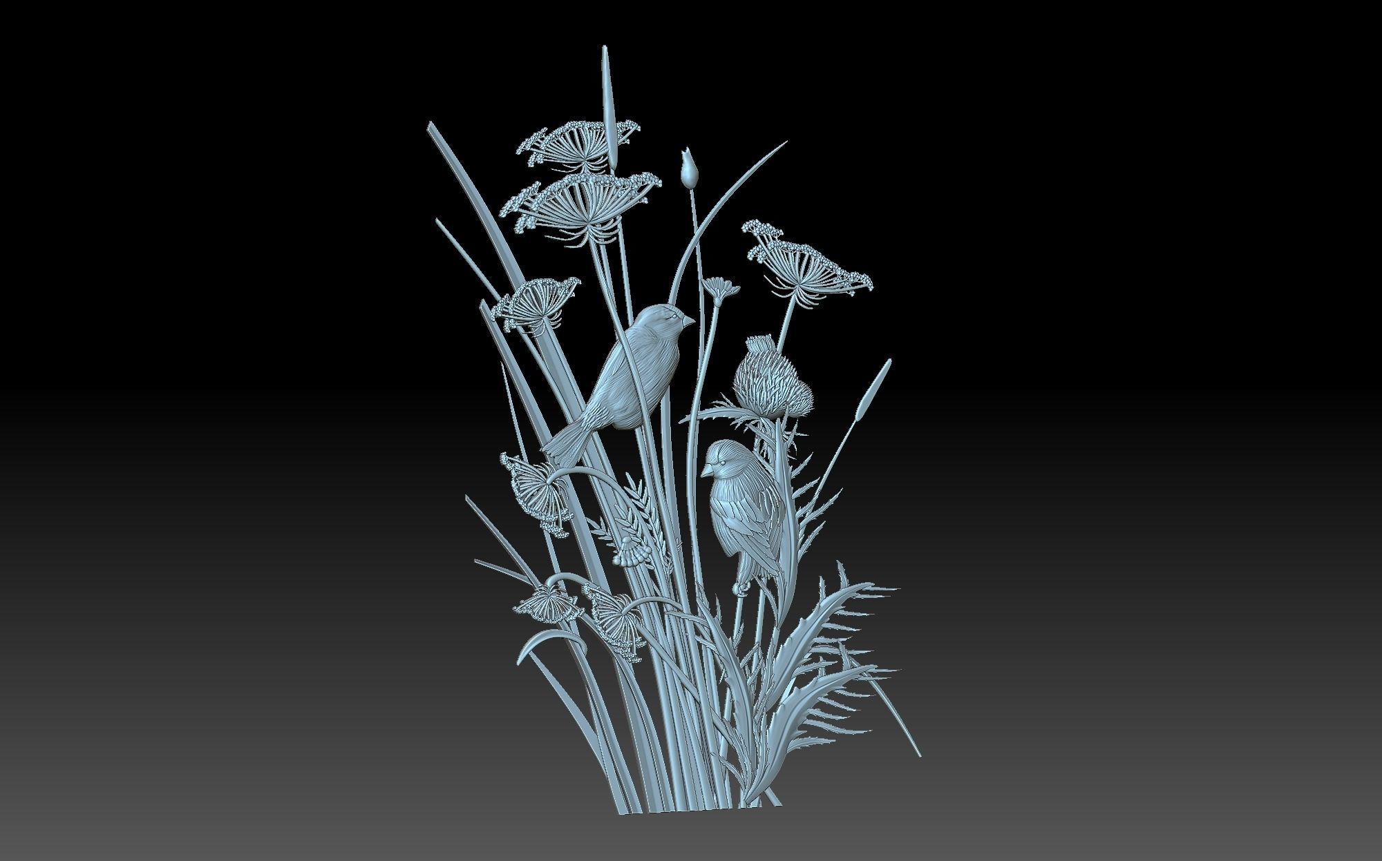 Birds long pole 3D print model_5