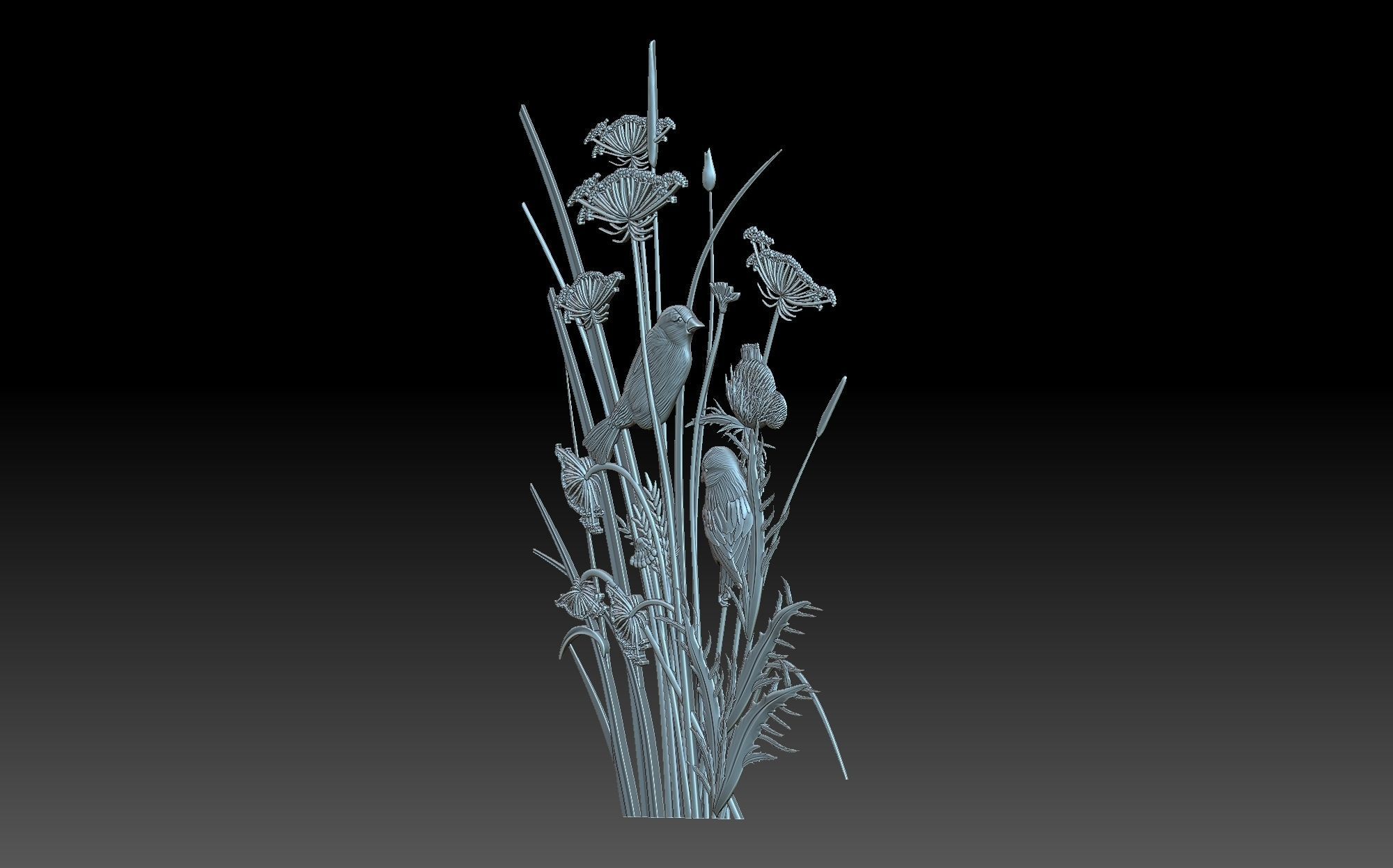 Birds long pole 3D print model_1