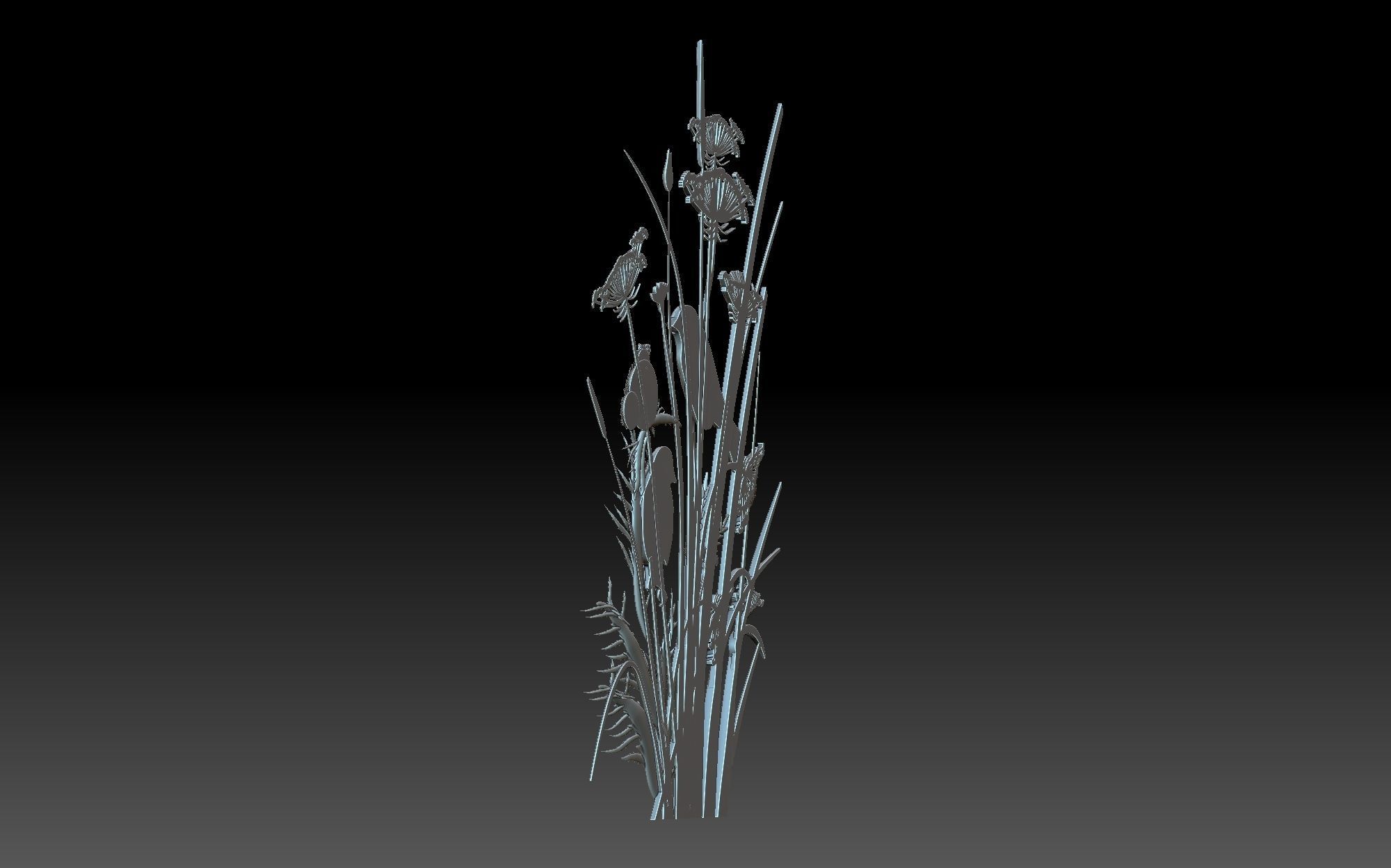 Birds long pole 3D print model_4