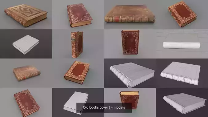 Old books cover 3D Model Collection