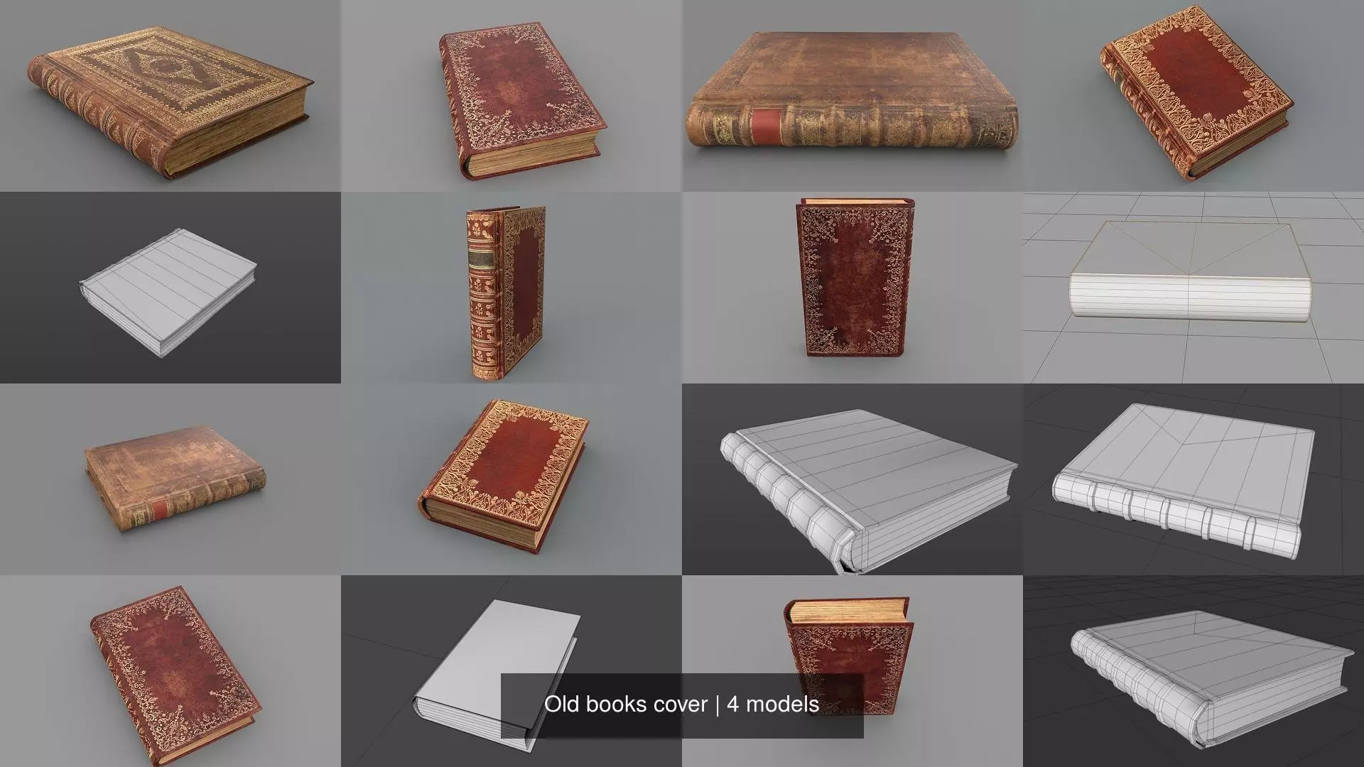 Old books cover 3D Model Collection_0