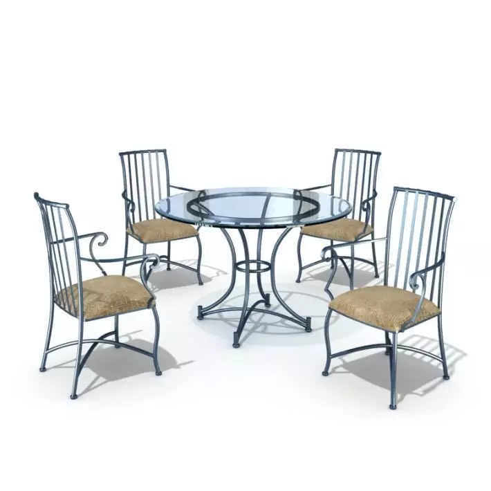 Dining Set Tables And Chairs 3D model_0