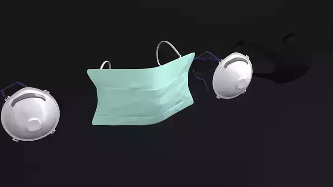 mask 3d model two plastic masks