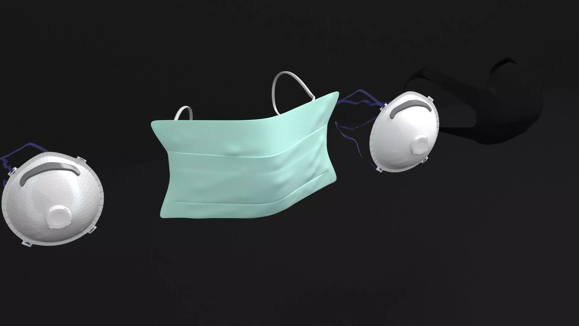 mask 3d model two plastic masks 3D model_0