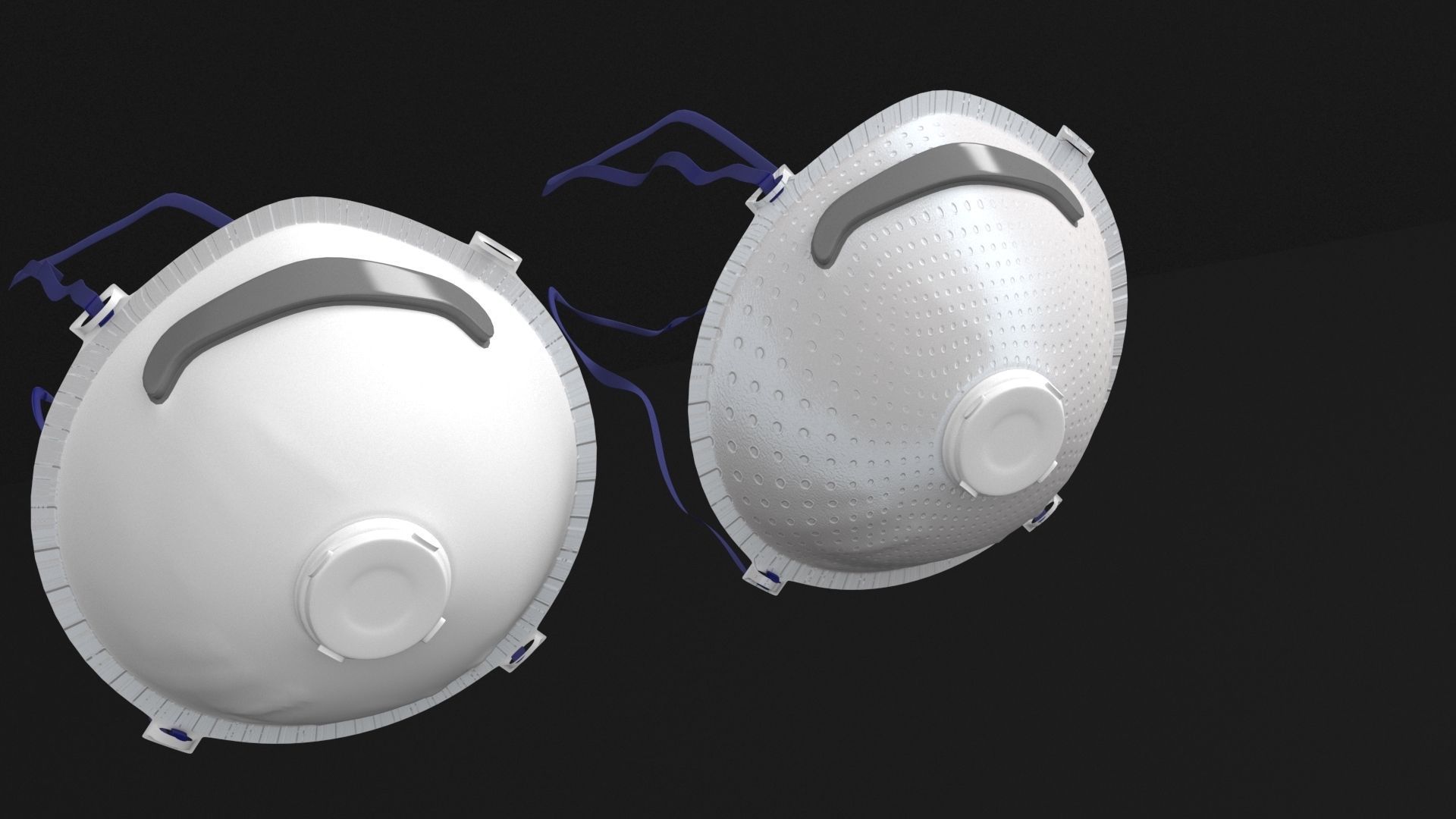 mask 3d model two plastic masks 3D model_8