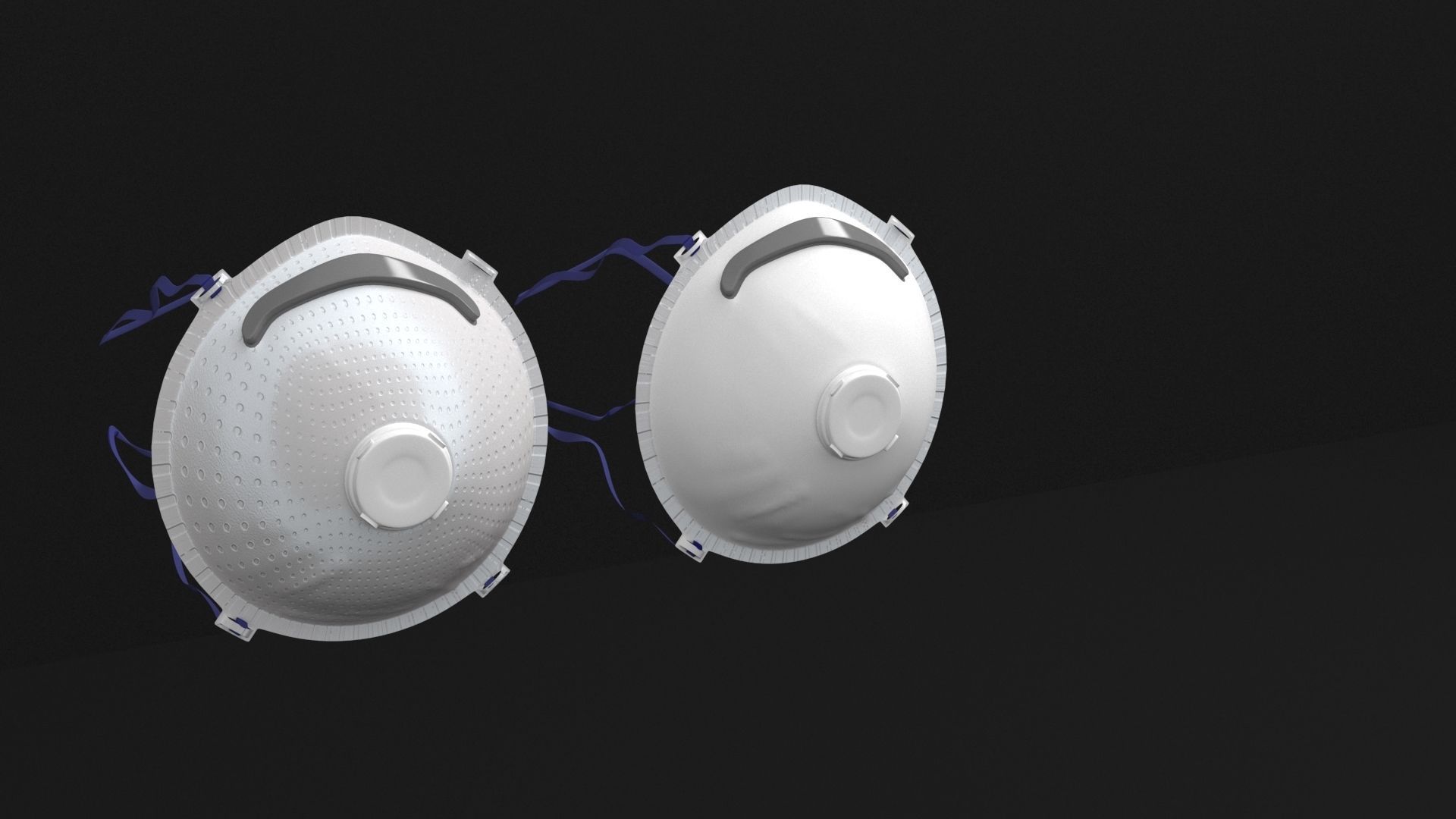 mask 3d model two plastic masks 3D model_1