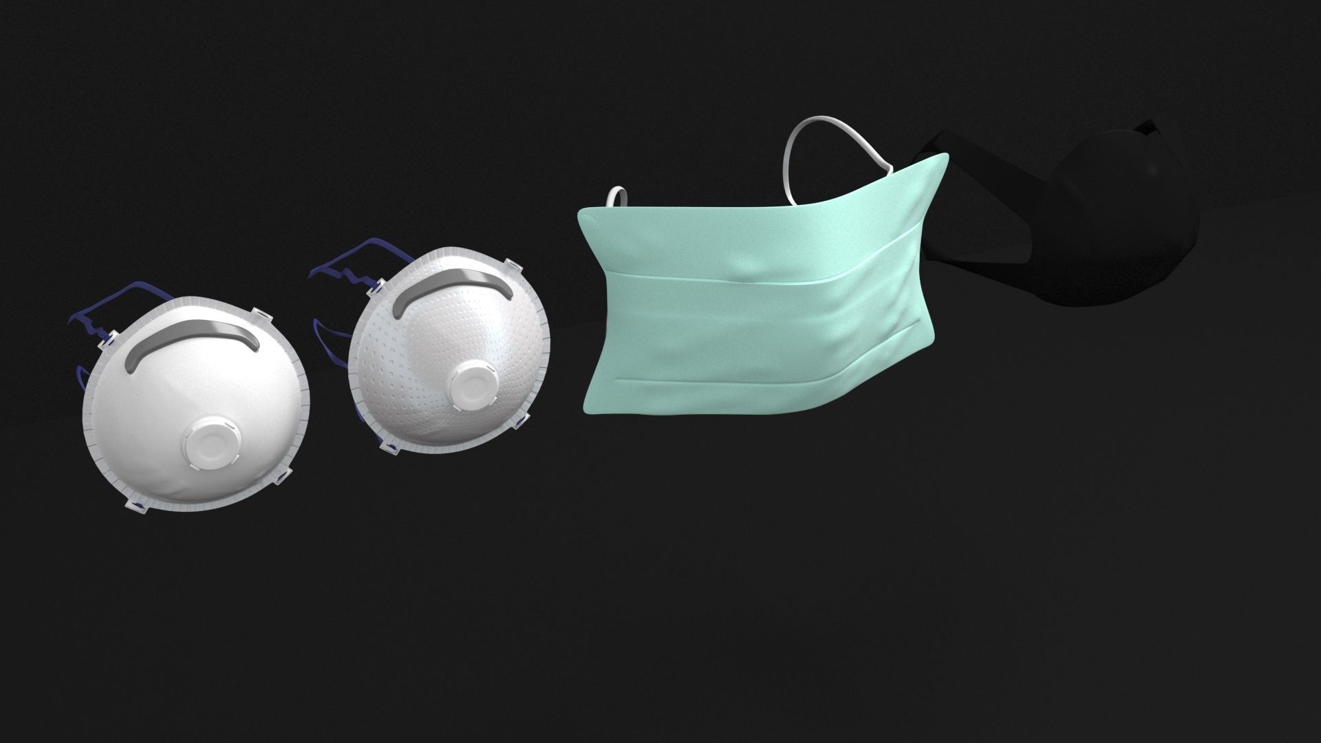 mask 3d model two plastic masks 3D model_7