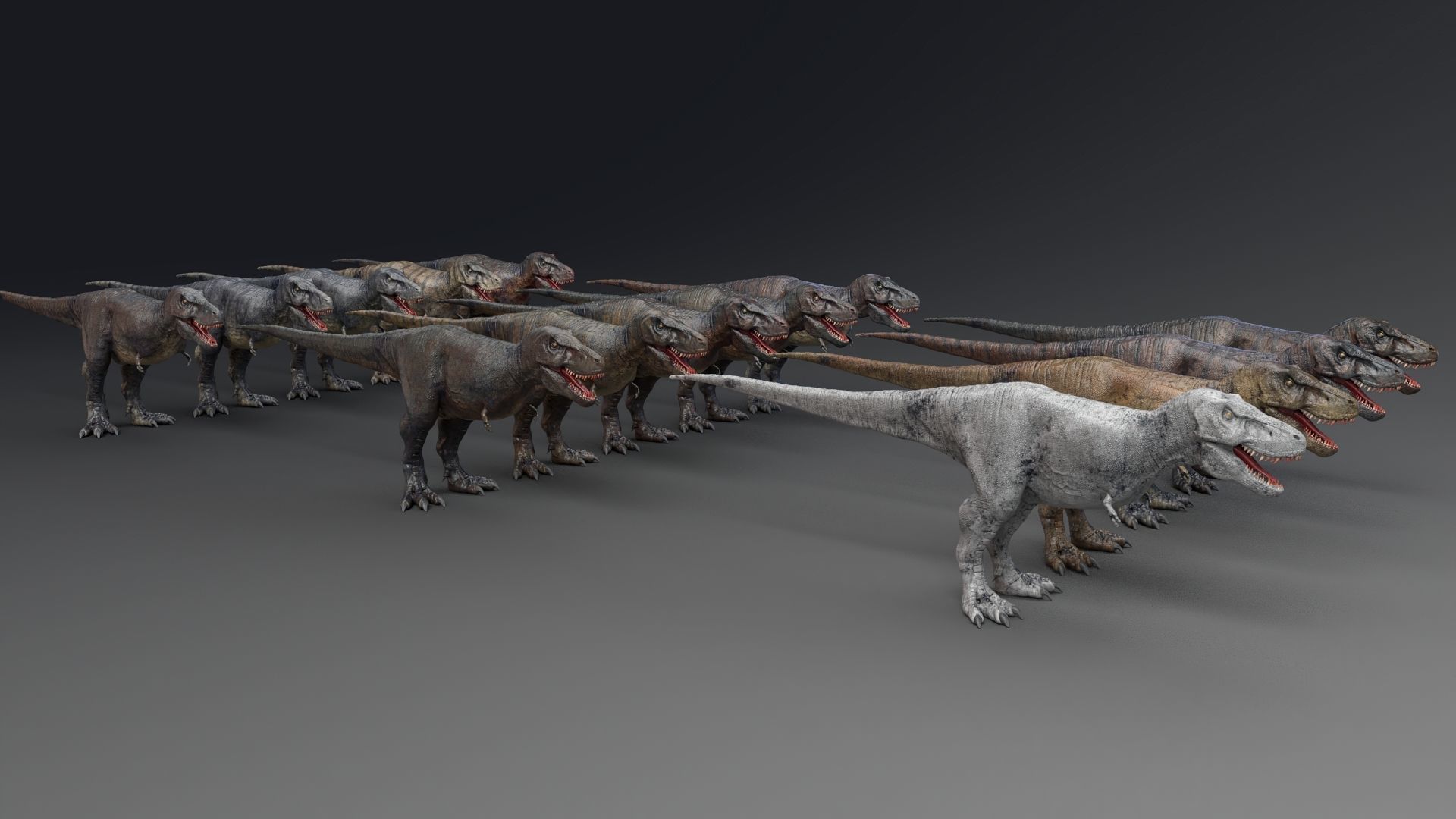 Dinosaur Tarbosaurus Bataar  Real Dinosaur 76 Animations   Low-poly 3D model_7