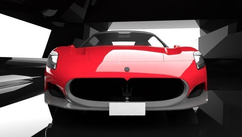 meserati mc20 royal glossy red edition Low-poly 3D model_4