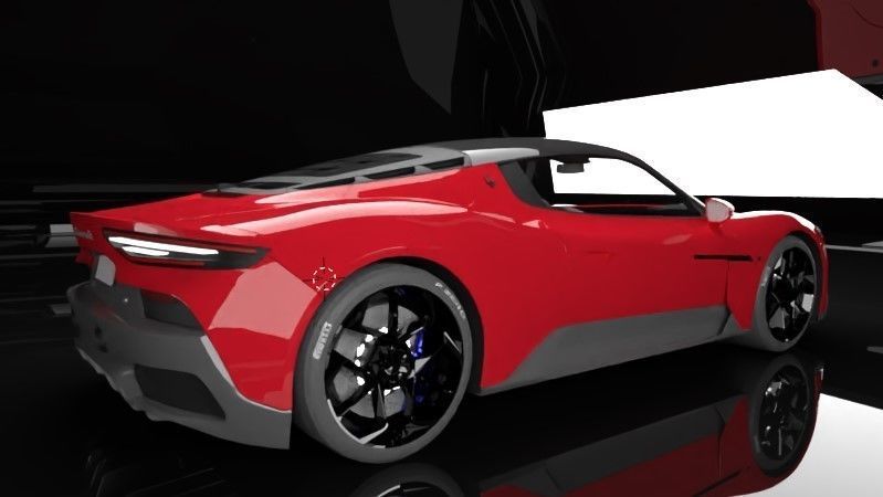 meserati mc20 royal glossy red edition Low-poly 3D model_7