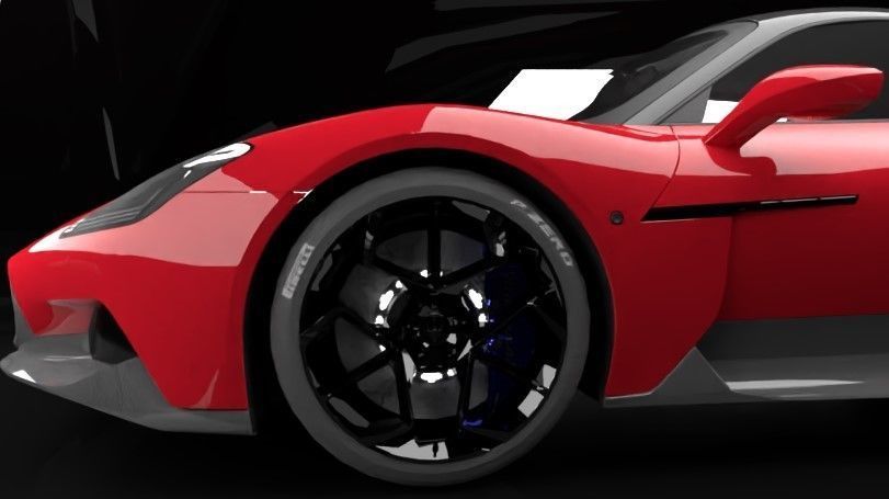 meserati mc20 royal glossy red edition Low-poly 3D model_5