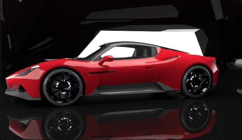 meserati mc20 royal glossy red edition Low-poly 3D model_6