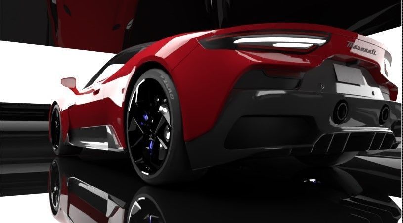 meserati mc20 royal glossy red edition Low-poly 3D model_9