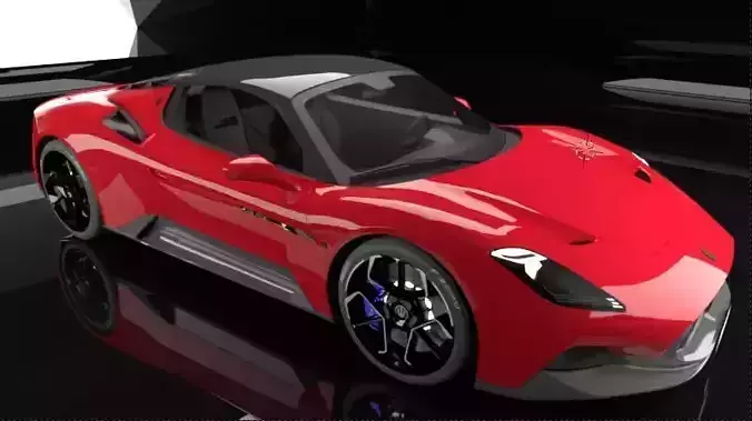 meserati mc20 royal glossy red edition Low-poly 3D model