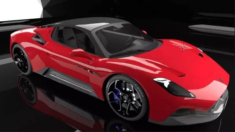 meserati mc20 royal glossy red edition Low-poly 3D model_0