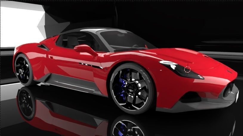 meserati mc20 royal glossy red edition Low-poly 3D model_1